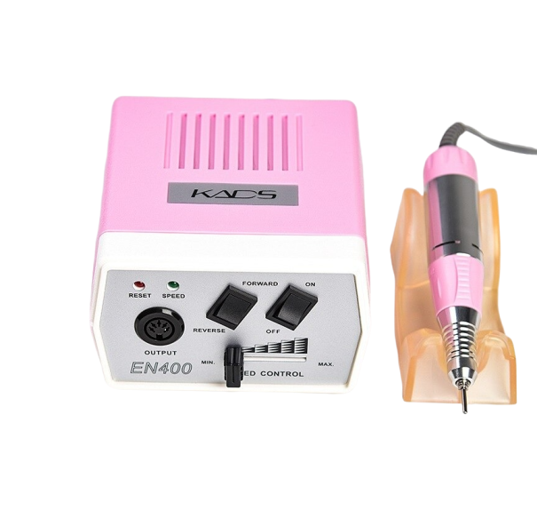 Amoladora de uñas con accesorios rosa