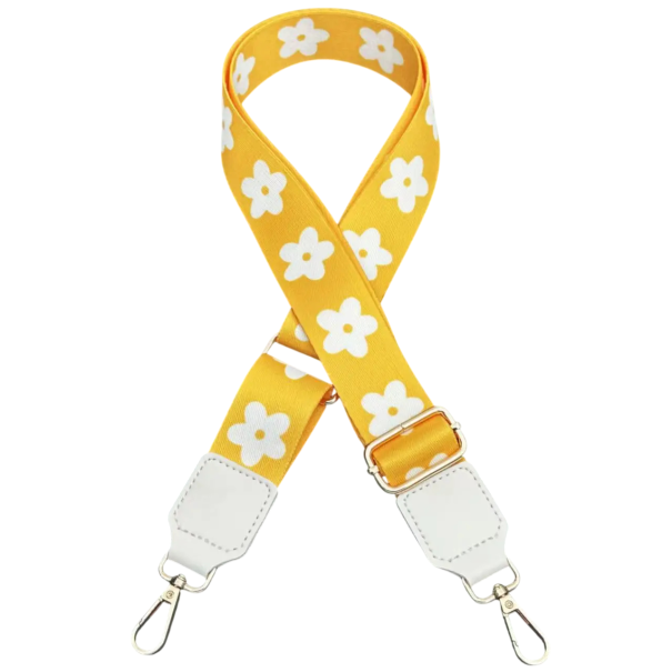 Ampio cinturino per borsa 73–130 x 3,8 cm Cinturino spalla regolabile con grandi fiori Cinturino di ricambio per borsa Cinturino crossbody giallo