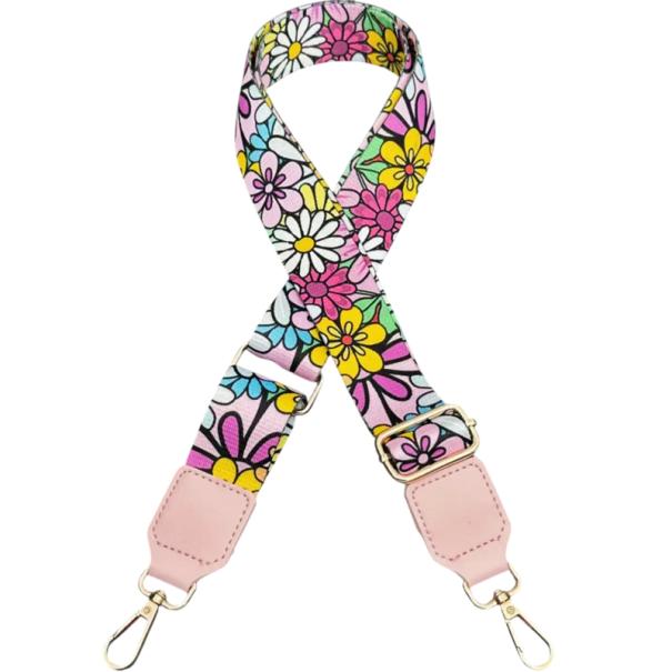 Ampio cinturino regolabile per borsa 73–130 x 3,8 cm Motivo floreale retrò Cinturino in tessuto per borsa Cinturino crossbody di ricambio 1