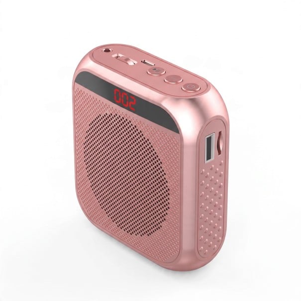Amplificador de voz com microfone Megafone portátil e altifalante Reprodução a partir de USB e cartão TF 8,4 x 2,8 x 9,2 cm Rosa Para amplificação 1