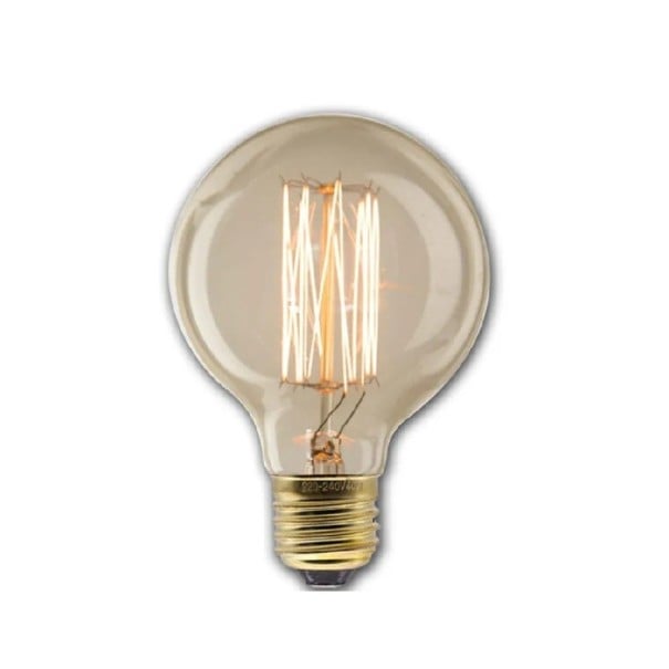 Ampoule ronde Edison avec filament en cage G95 E27 40 W 220 V 9,5 x 14 cm Boule en verre et douille en laiton Lumière chaude Au-dessus d'un îlot 1
