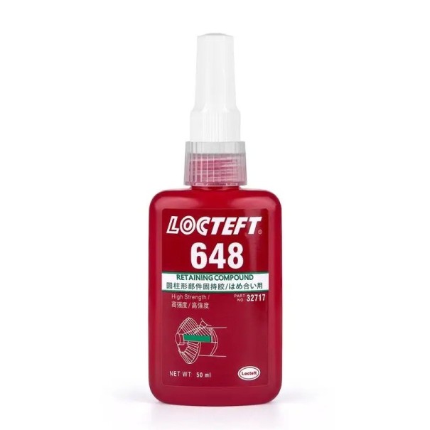 Anaeróbne lepidlo 648 50 ml vysoká pevnosť rýchle vytvrdnutie do 5 minút vhodné pre valcové spoje ložiska, hriadeľa, puzdra 1