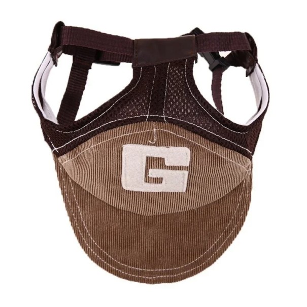 Åndbar baseballcap til hunde Solhat til rejser og sport Dyreartikler Justerbar halsomkreds 34-48 cm brun