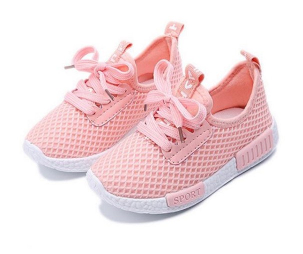 Åndbare børnesneakers rosa 34