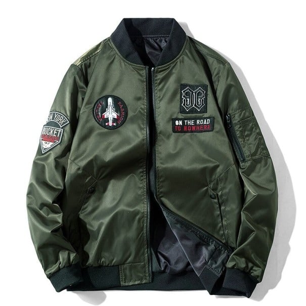 Ανδρική bomber jacket F1133 χακί πράσινο M 2