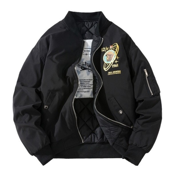 Ανδρική φθινοπωρινή bomber ζακέτα F1237 μαύρο L