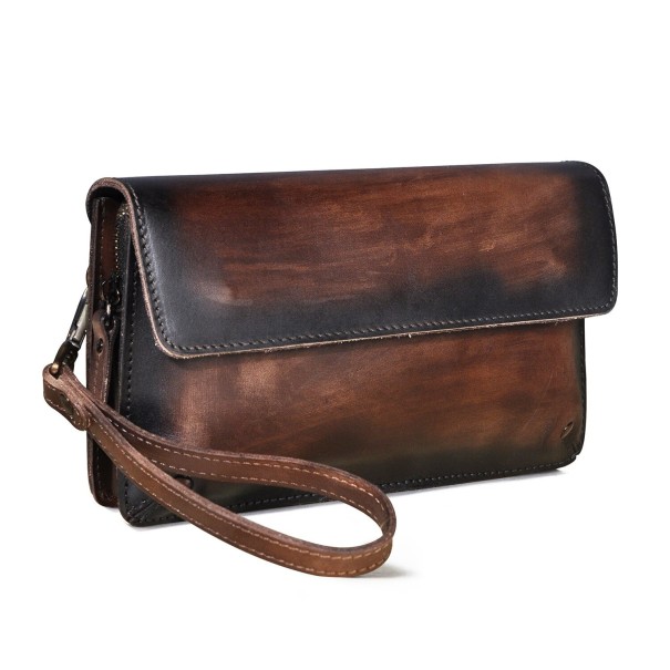 Ανδρικό δερμάτινο πορτοφόλι μεγάλο M665 σκούρο καφέ