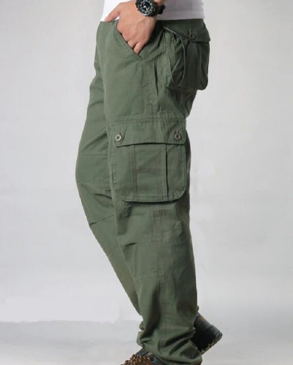 Ανδρικό παντελόνι F1372 σκούρο πράσινο 32