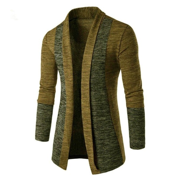 Ανδρικός cardigan F285 ελαιόχρωμο XS