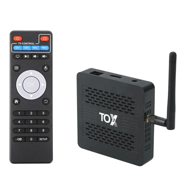 Android TV Box 4K 60fps Streaming-Media-Player 4+32GB WiFi 2.4G 5G Bluetooth 1000M Ethernet HDMI IR Fernbedienung TF-Kartensteckplatz 1