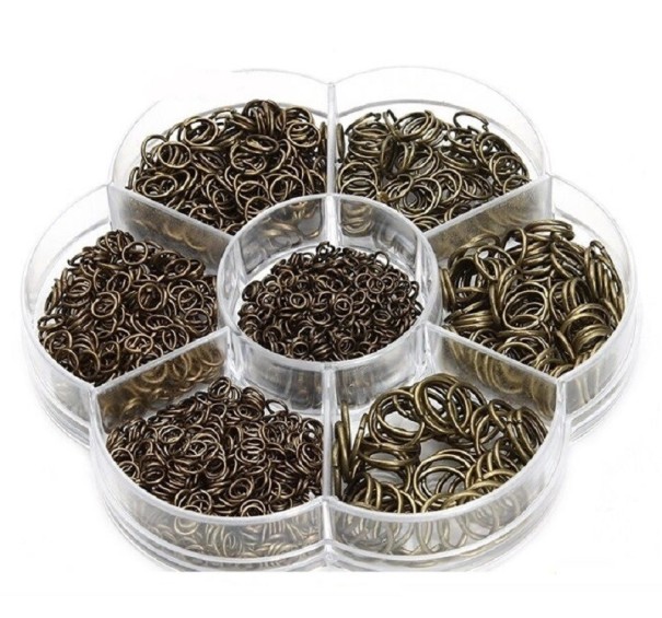 Anéis de ligação para bijuteria 1450 pcs bronze