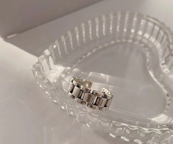 Anel de prata unisex de tamanho ajustável design elegante para uso diário anel unisex para todas as ocasiões 1