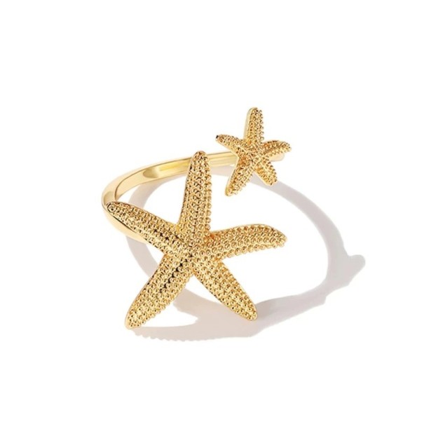 Anel feminino com estrela do mar D2480 dourado