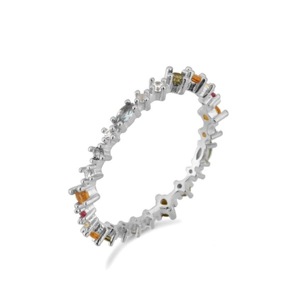 Anel feminino D1513 prateado 7