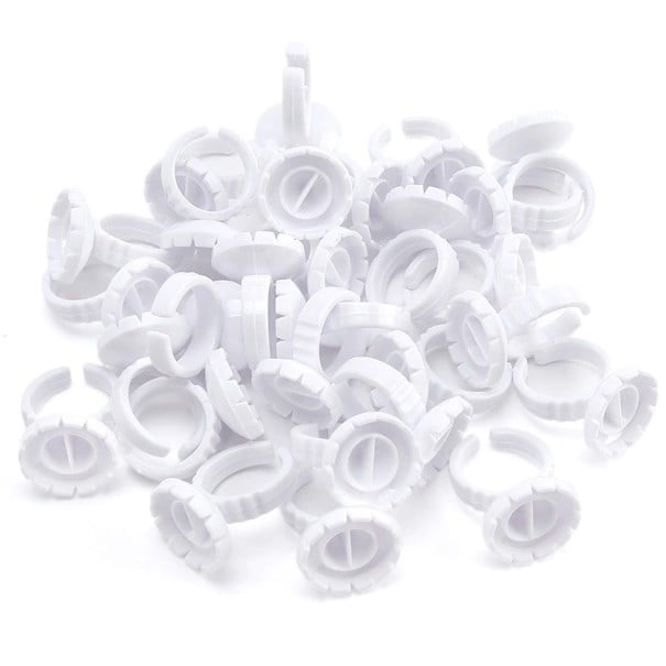 Anel para cola e pestanas círculo 50 unid branco