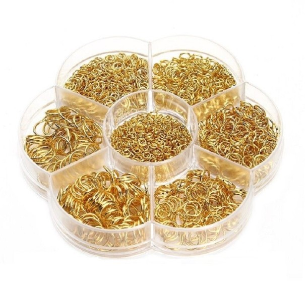 Anelli di collegamento per bigiotteria 1450 pz oro