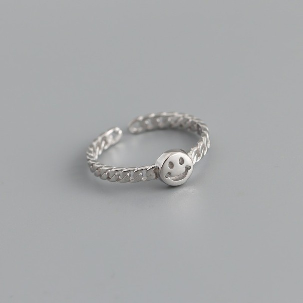 Anello con smiley argento
