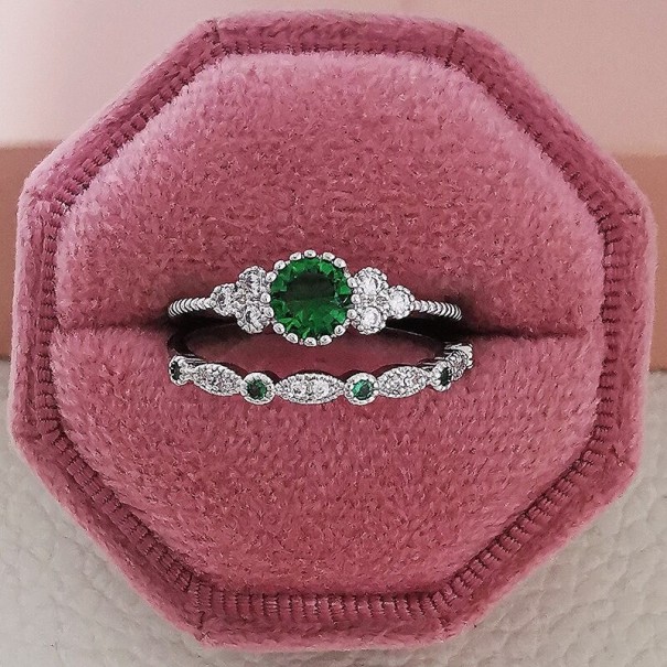 Anello da donna 2 pezzi D939 verde scuro 8