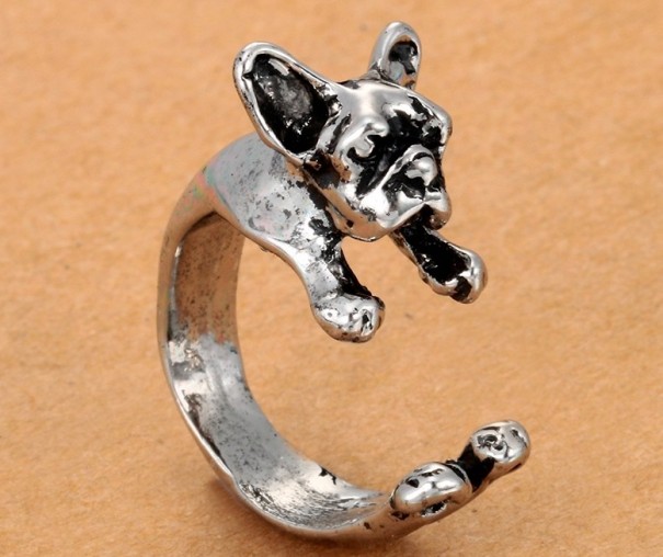 Anello da donna con cane J1844 argento