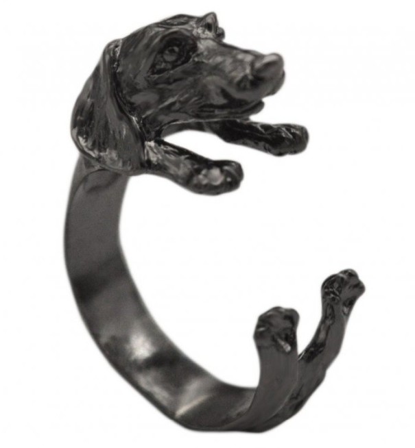 Anello da uomo con cane J2230 nero