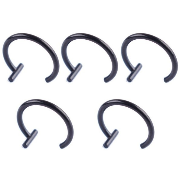 Anello per labbra 5 pz nero 8 mm