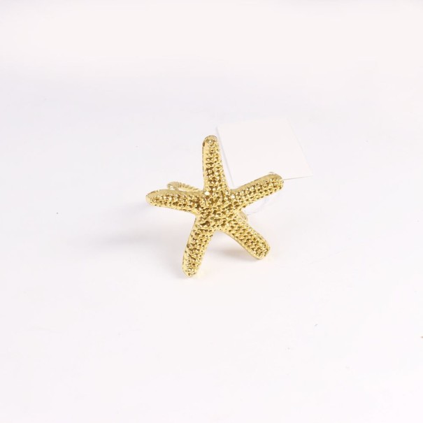 Anello per tovaglioli con creature marine oro 1