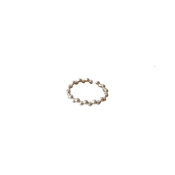 Anillo Abierto de Bolitas Ajustable para Mujeres Anillo Minimalista y Elegante de Bolitas Regulares Joyería Delicada 1