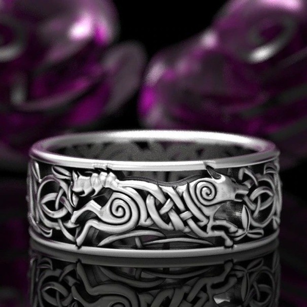 Anillo con lobo D2159 11