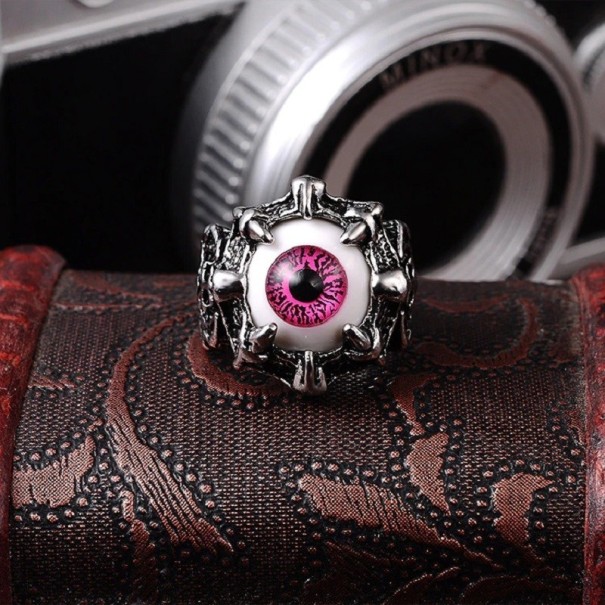 Anillo con ojo D2454 rosa oscuro 8