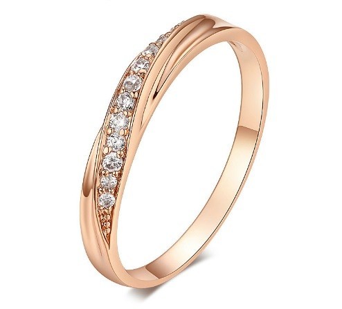 Anillo de boda para mujer con circonita J1223 dorado 9