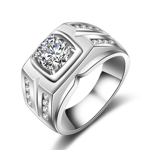 Anillo de hombre con circonita 12