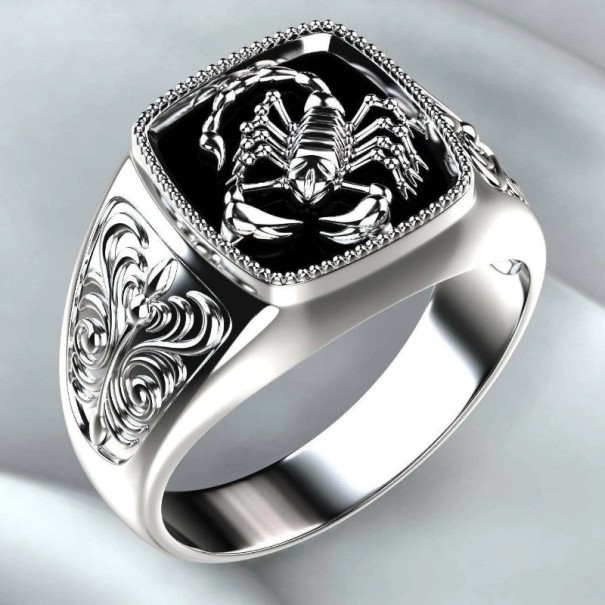 Anillo de hombre con escorpión D2663 8