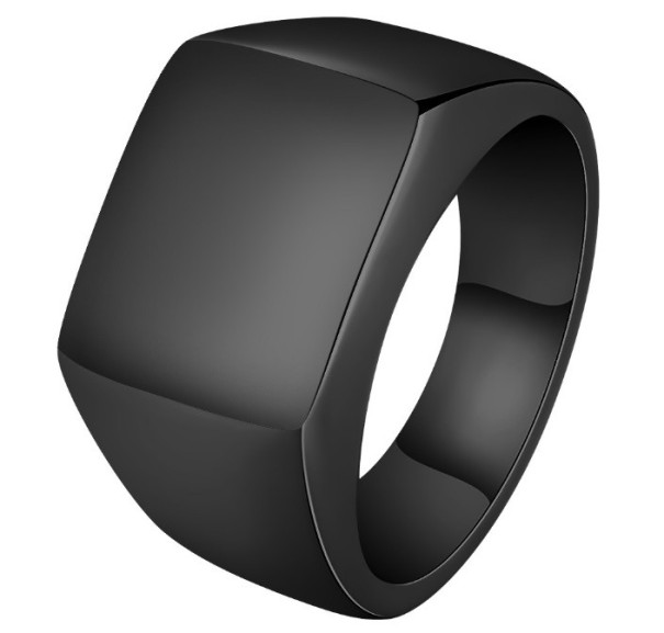 Anillo de hombre con motivo personalizado J2227 negro 12