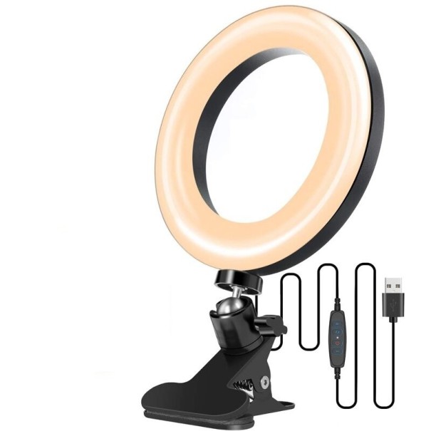 Anillo de luz LED de 16 cm con clip 1