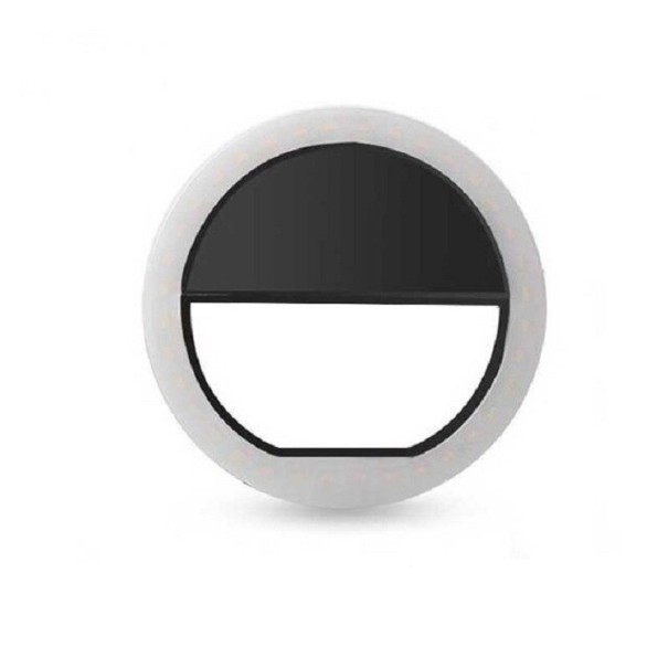 Anillo de luz para selfies para teléfono negro