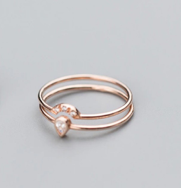 Anillo de mujer 2 piezas D2118 rosa viejo 6