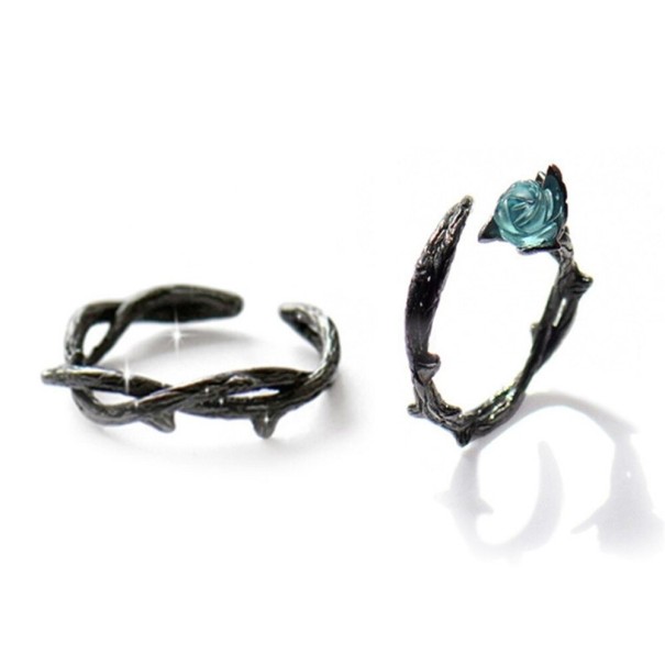 Anillo de mujer 2 piezas D986 negro