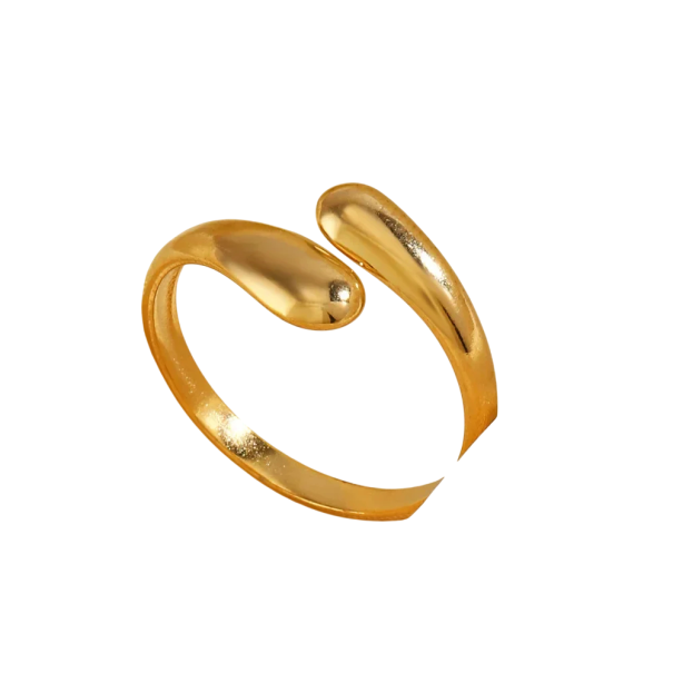 Anillo de mujer ajustable de diseño abierto en espiral Anillo de metal minimalista en forma de espiral única Joyería elegante dorado