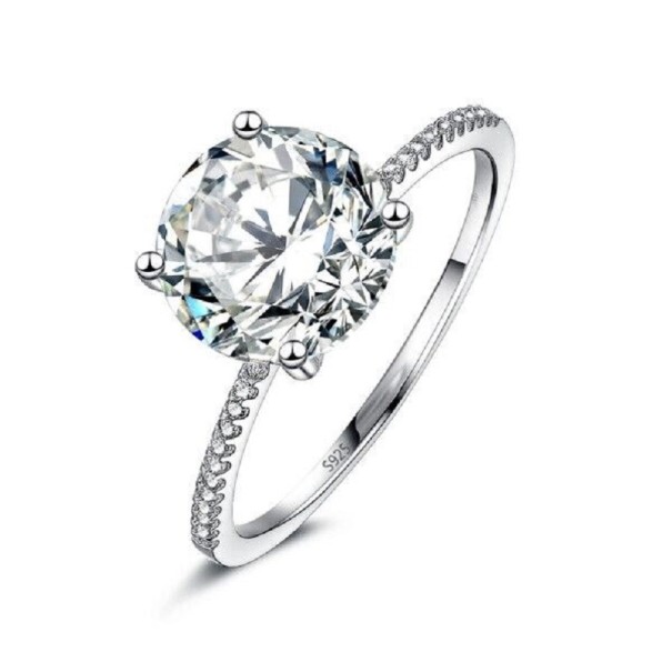 Anillo de mujer con circonita plateado 6