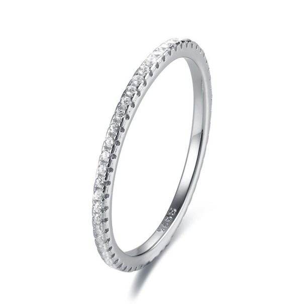 Anillo de mujer con circonitas D915 blanco 10