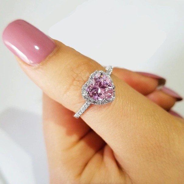 Anillo de mujer con corazón D1132 8