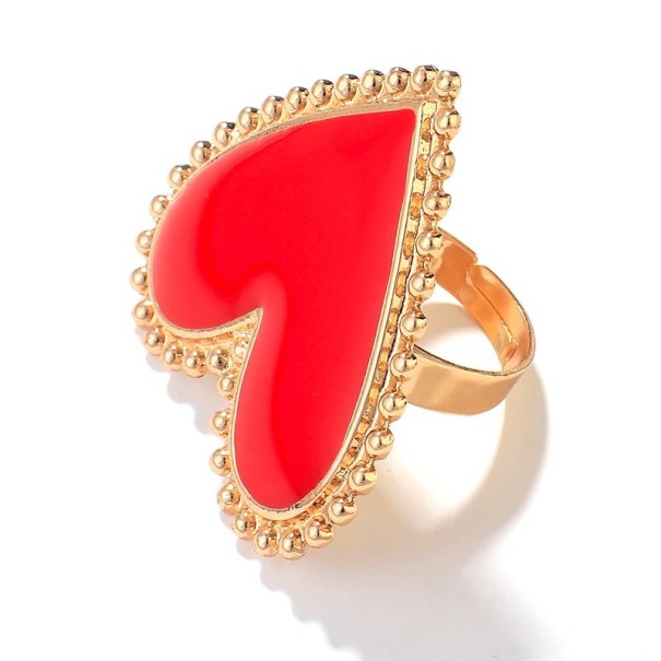 Anillo de mujer con corazón D2427 rojo