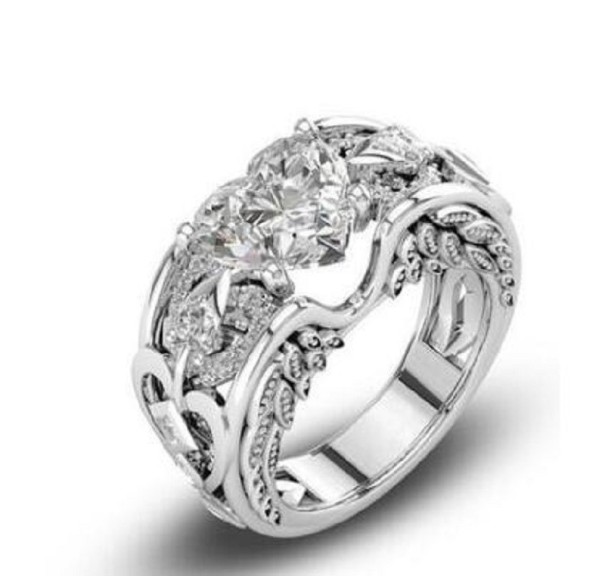 Anillo de mujer con corazón D2516 blanco 6