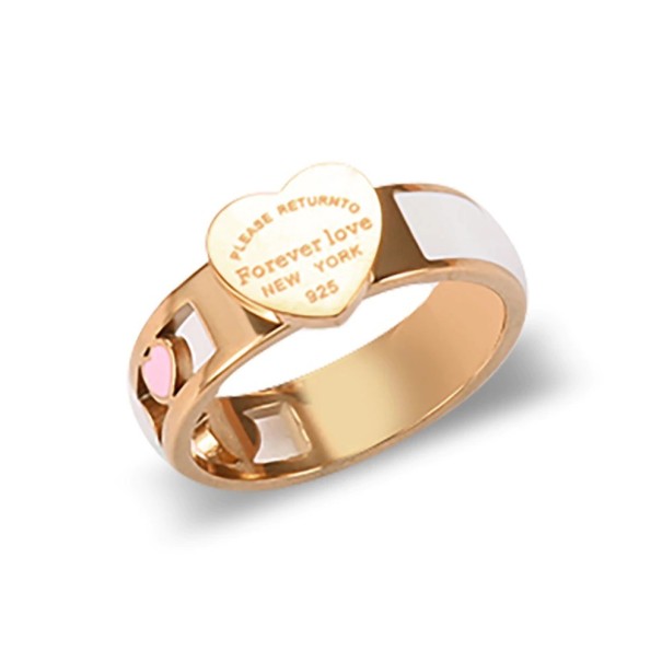 Anillo de mujer con corazón D2635 rosa viejo 7