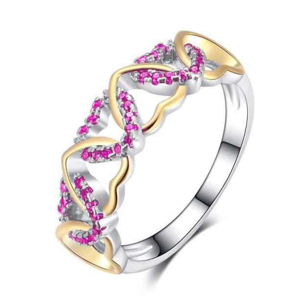Anillo de mujer con corazones D2096 6 3