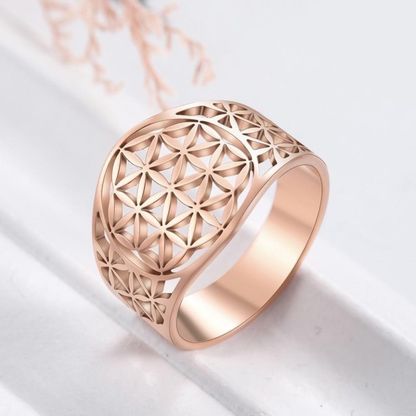 Anillo de mujer con flores D2632 rosa viejo 7