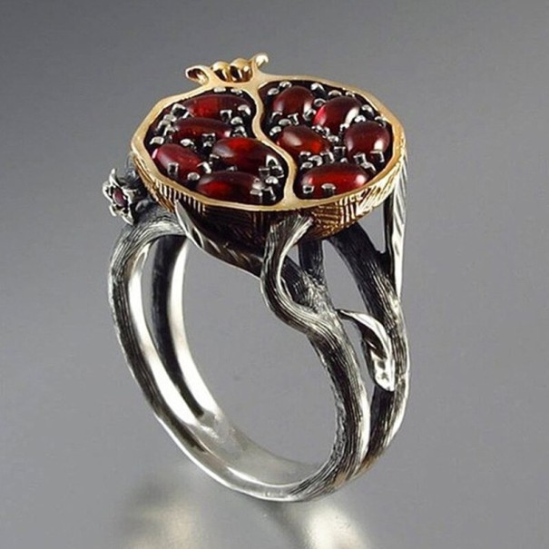 Anillo de mujer con granada 8