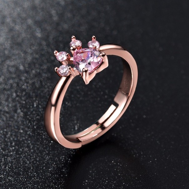 Anillo de mujer con huella de pata 1