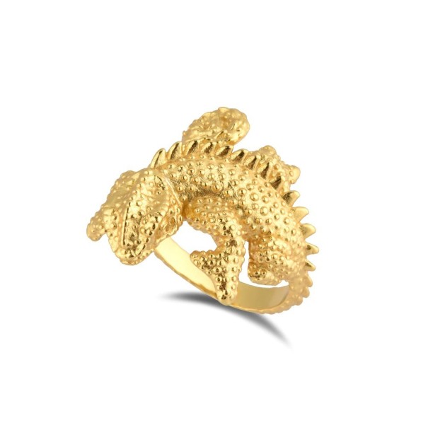 Anillo de mujer con lagarto dorado