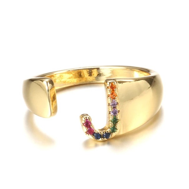 Anillo de mujer con letra del alfabeto D2441 J